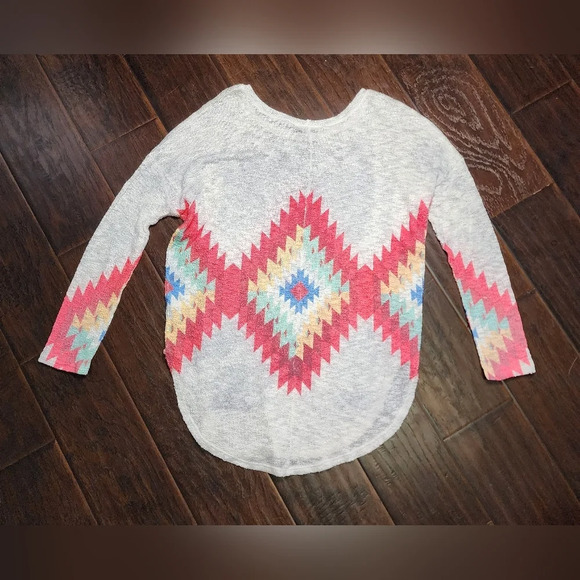 Luna Chic Curved Hem Womens Aztec Sweater - Picture 2 of 10